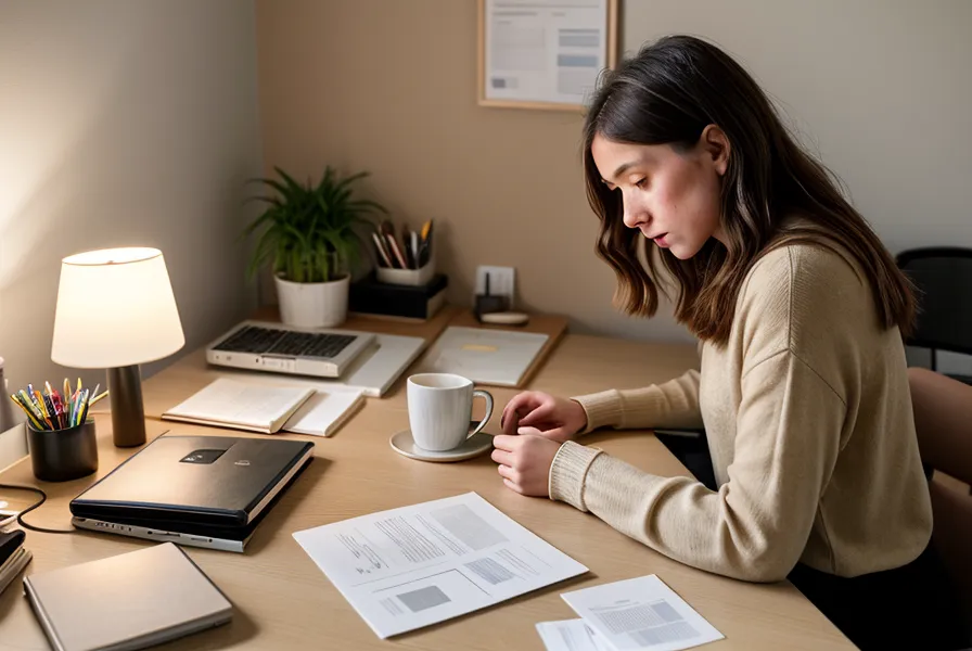Freelance en pleine gestion administrative, en train de corriger une facture d'avoir sur son écran
