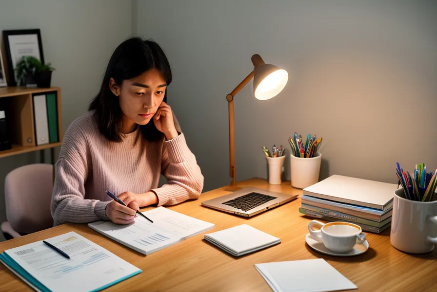 Freelance sereine après avoir vérifié son prélèvement à la source et sa gestion administrative du mois